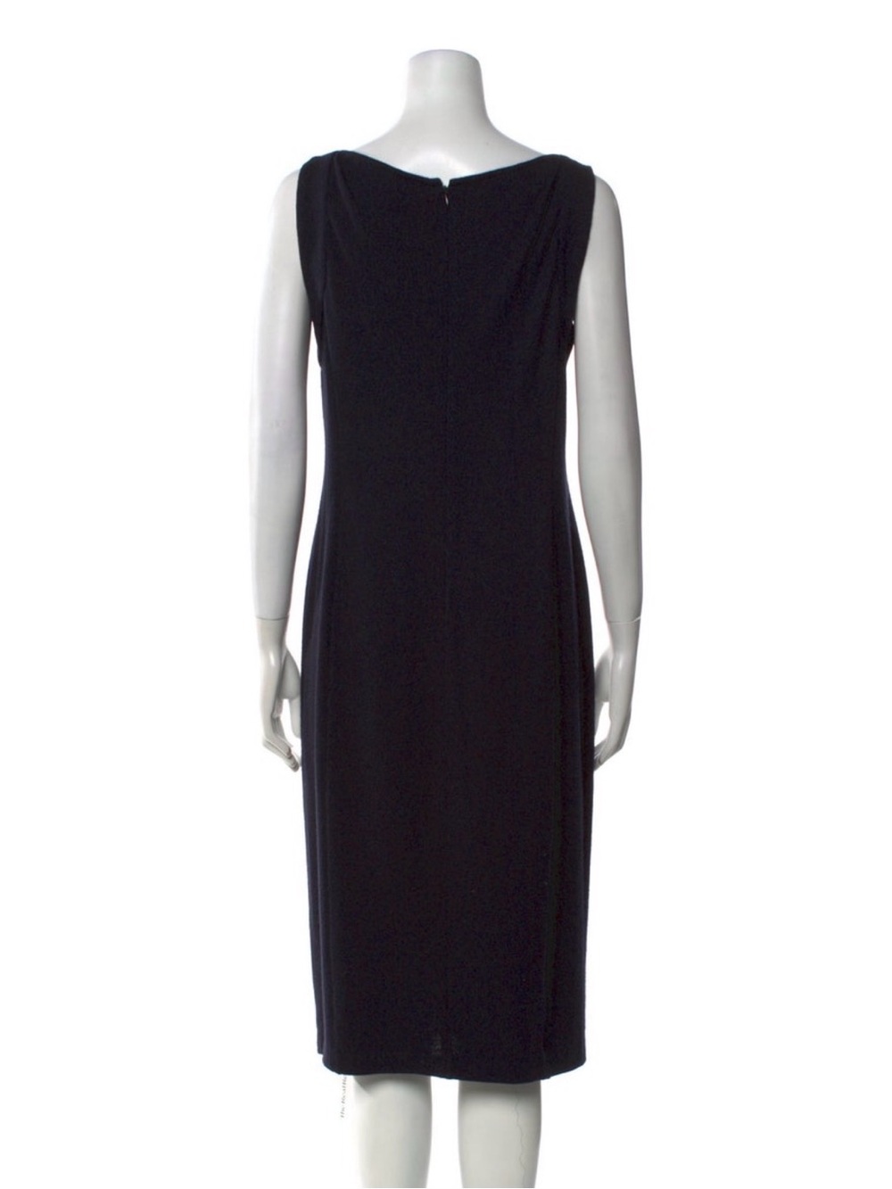 St. John Collection Sleeveless V-Neck Shift Dress – Black | Size US 8 (Medium) - Picture 4 of 4